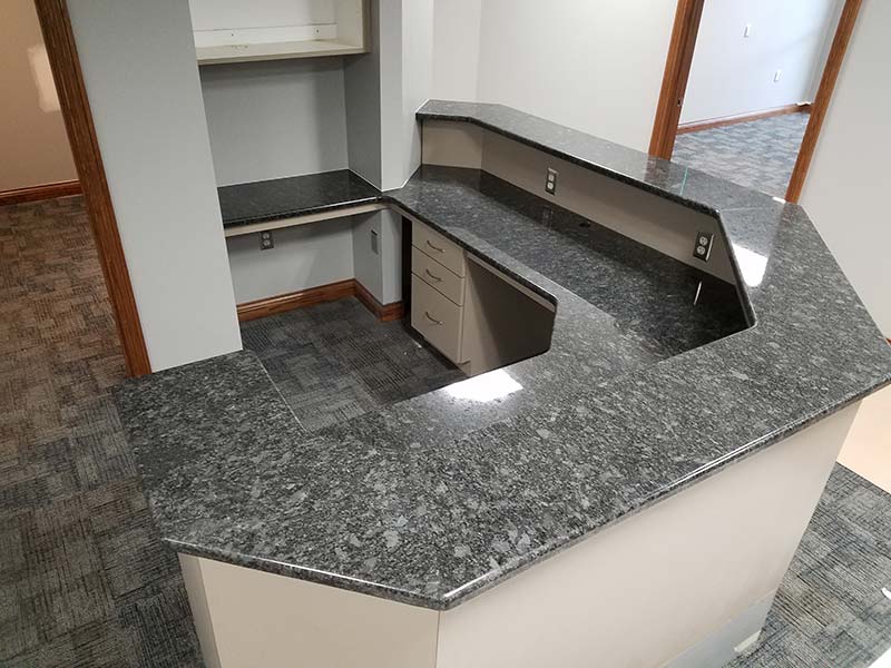 Steel Grey Granite Quartz Reception Desk